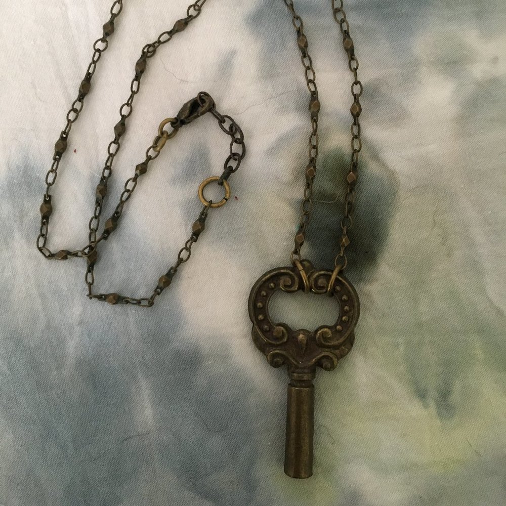 Brass key necklace